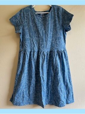 Carters Blue Girls' Short Sleeve Floral Tee Dress